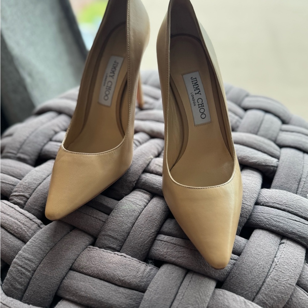 Jimmy Choo Beige Pointed Heels